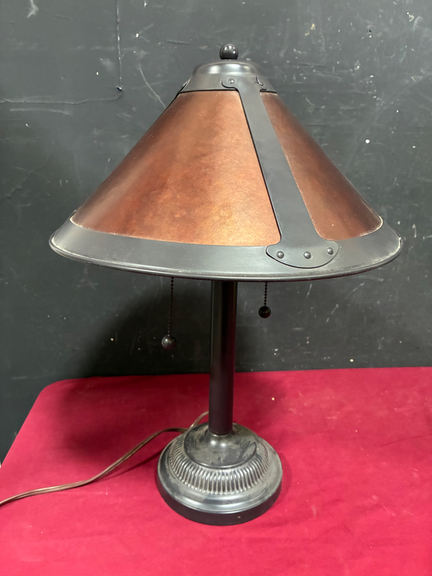 Arts & Crafts Style Bronzed Table Lamp with Faux Copper Shade | Anchor ...