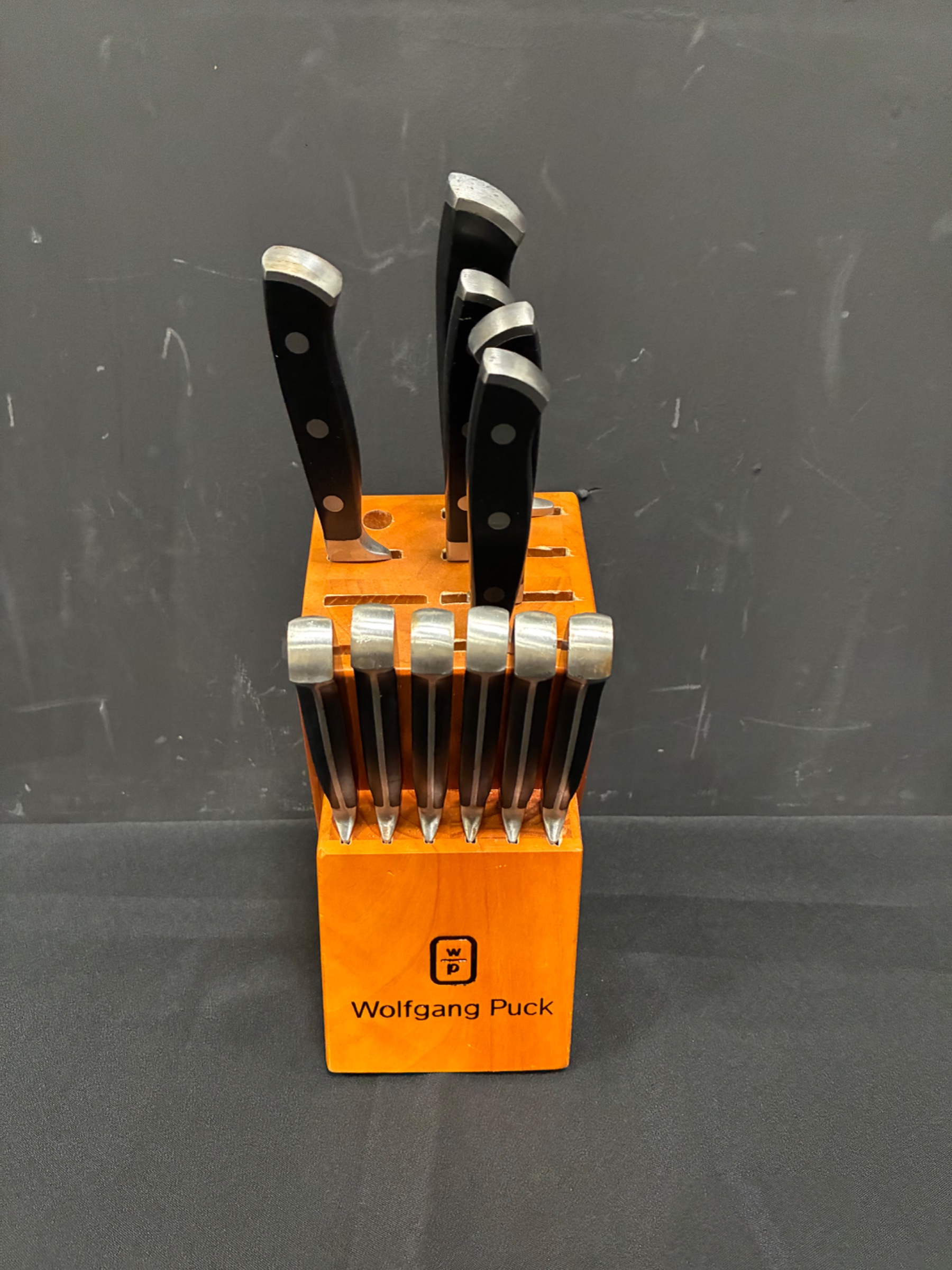 Wolfgang Puck Cutlery Knife Set with Wooden Block, 11 Pieces | Anchor Point