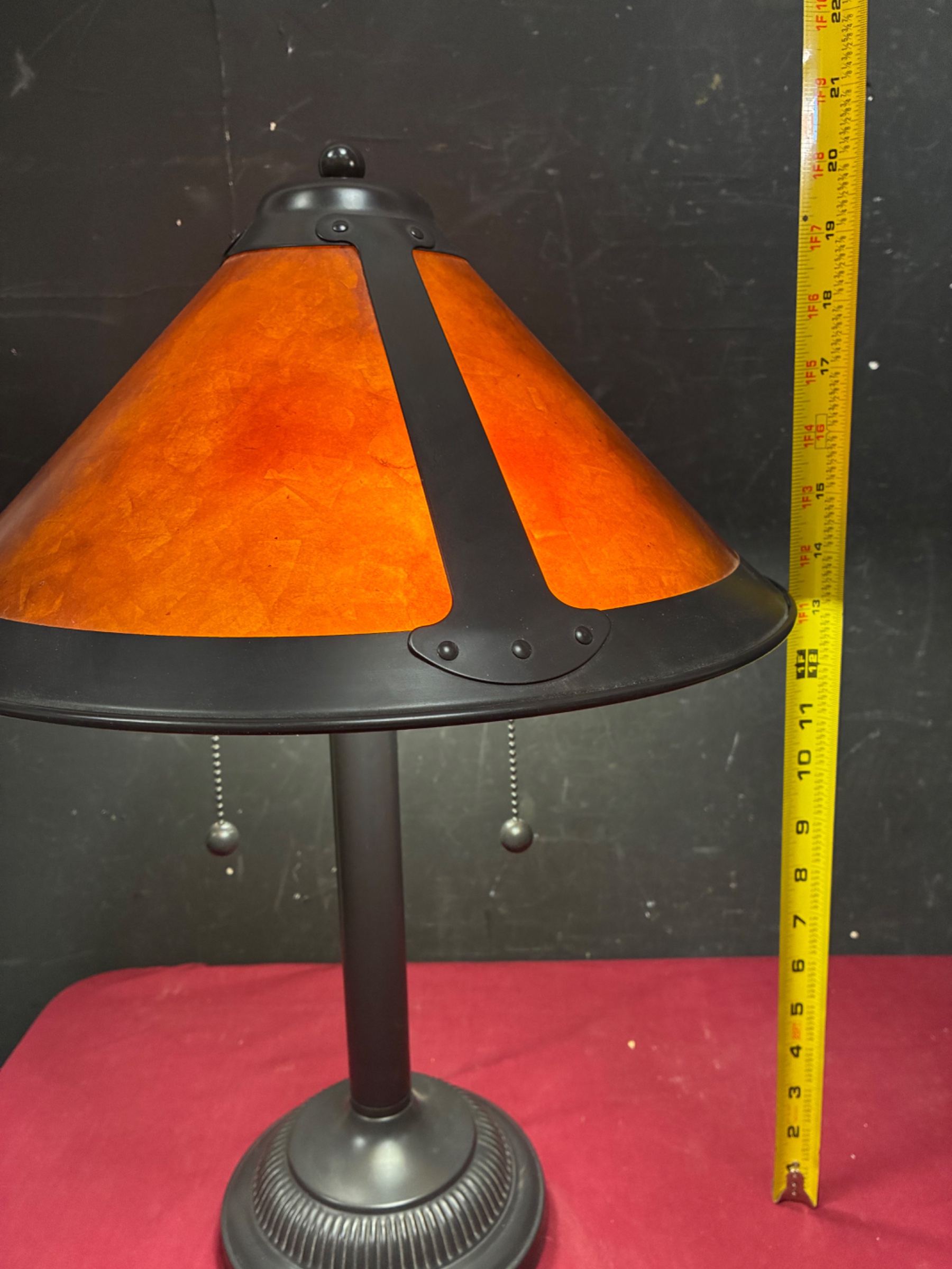 Arts & Crafts Style Bronzed Table Lamp with Faux Copper Shade | Anchor ...